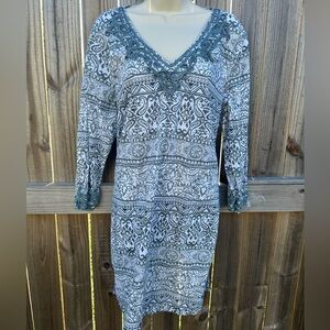 Lands’ End Embellished V-Neck Tunic - Size Large